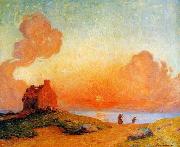Sunset by the Sea, Brittany unknow artist